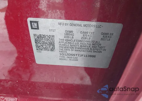 2018 Chevrolet Malibu Lt from USA, damaged, VIN 1G1ZD5ST7JF113886